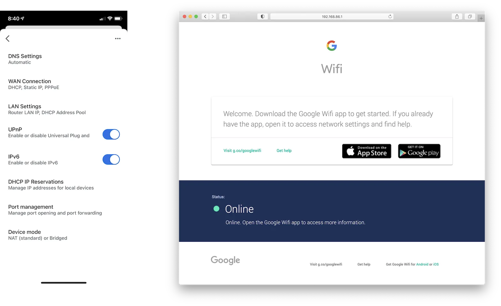 左：简陋的手机端；右：空荡的网页端